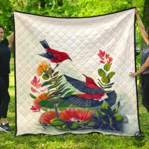 Hawaiian Ohia Flowers Premium Quilt  Ah J9  Quilt